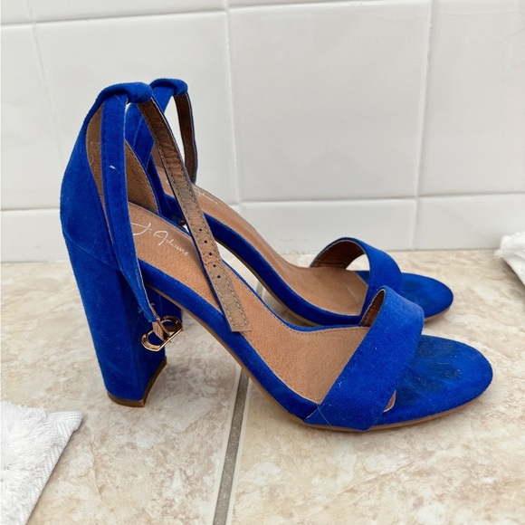 J. Adams Cobalt Blue Chunky Heels - Picture 4 of 15